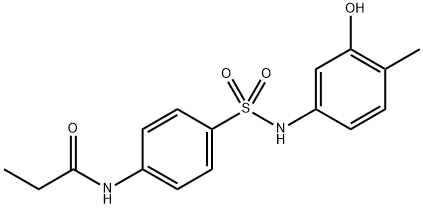 N-(4-(N-(3-hydroxy-4-methylphenyl)sulfamoyl)phenyl)propionamideN-(4-(N-(3-hydroxy-4-methylphenyl)aminosufonyl-)phenyl)propionamide 结构式