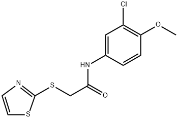 N-(3-chloro-4-methoxyphenyl)-2-(thiazol-2-ylthio)acetamideN-(3-chloro-4-methoxyphenyl)-2-(thiazole-2-ylthia)acetamide Structure