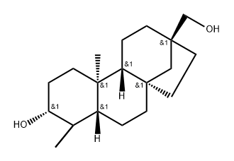 17-Norkaurane-13-methanol, 3-hydroxy-, (3α,4α,8β,13β)- (9CI) 结构式