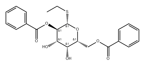 Ethyl -2,6-di-O-benzoyl-β-D-thiogalactopyranoside 化学構造式