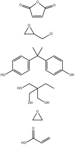 2,5-Furandione, polymer with (chloromethyl)oxirane, 2-ethyl-2-(hydroxymethyl)-1,3-propanediol, 4,4-(1-methylethylidene)bisphenol and oxirane, 2-propenoate Struktur