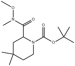 1-Piperidinecarboxylic acid, 2-[(methoxymethylamino)carbonyl]-4,4-dimethyl-, 1,1-dimethylethyl ester Structure