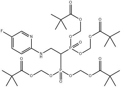 Propanoic acid, 2,2-dimethyl-, 1,1′,1′′,1′′′-[[2-[(5-fluoro-2-pyridinyl)amino]et… 结构式