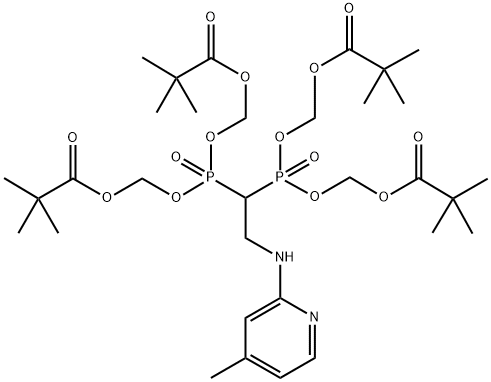 Propanoic acid, 2,2-dimethyl-, 1,1′,1′′,1′′′-[[2-[(4-methyl-2-pyridinyl)amino]et… Structure