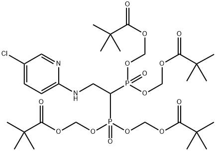 Propanoic acid, 2,2-dimethyl-, 1,1′,1′′,1′′′-[[2-[(5-chloro-2-pyridinyl)amino]et…,1950648-09-5,结构式