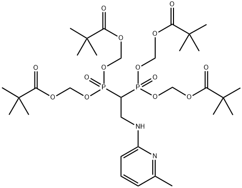 Propanoic acid, 2,2-dimethyl-, 1,1′,1′′,1′′′-[[2-[(6-methyl-2-pyridinyl)amino]et… Structure