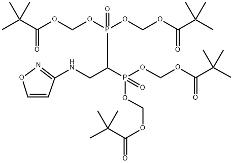 Propanoic acid, 2,2-dimethyl-, 1,1′,1′′,1′′′-[[2-(3-isoxazolylamino)ethylidene]b… Structure