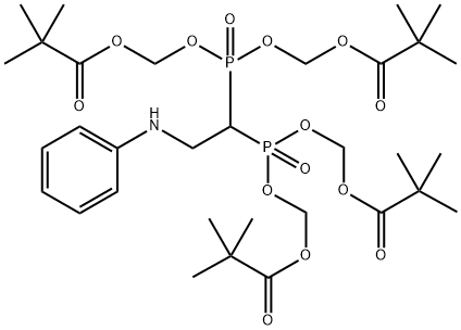 Propanoic acid, 2,2-dimethyl-, 1,1′,1′′,1′′′-[[2-(phenylamino)ethylidene]bis[pho… Structure