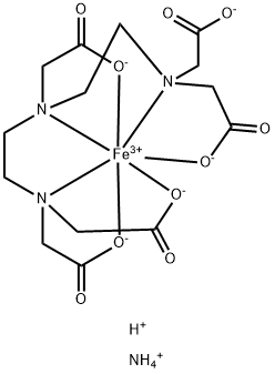 Ferrate(2-),[N,N-bis[2-[bis(carboxymethyl)amino]ethyl]glycinato(5-)],ammonium hydrogen Structure