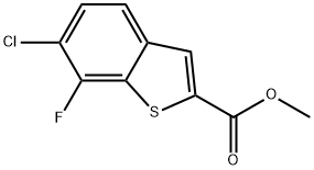 Benzo[b]thiophene-2-carboxylic acid, 6-chloro-7-fluoro-, methyl ester Structure