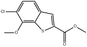 Benzo[b]thiophene-2-carboxylic acid, 6-chloro-7-methoxy-, methyl ester 化学構造式