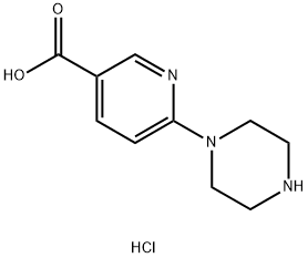 6-(piperazin-1-yl)pyridine-3-carboxylic acid hydrochloride Struktur