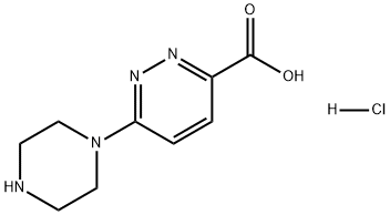3-Pyridazinecarboxylic acid, 6-(1-piperazinyl)-, hydrochloride (1:1) Struktur