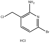 6-bromo-3-(chloromethyl)pyridin-2-amine hydrochloride 化学構造式