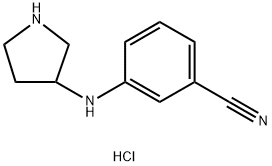 3-[(pyrrolidin-3-yl)amino]benzonitrile hydrochloride 结构式