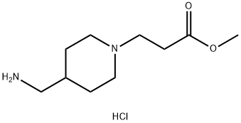 methyl 3-[4-(aminomethyl)piperidin-1-yl]propanoate dihydrochloride 化学構造式