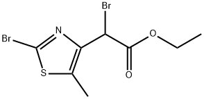 4-Thiazoleacetic acid, α,2-dibromo-5-methyl-, ethyl ester Struktur