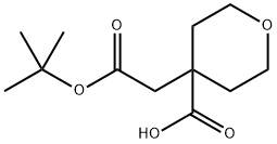 2H-Pyran-4-acetic acid, 4-carboxytetrahydro-, α-(1,1-dimethylethyl) ester Struktur