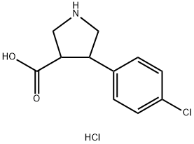 3-Pyrrolidinecarboxylic acid, 4-(4-chlorophenyl)-, hydrochloride (1:1) Structure