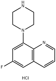 6-Fluoro-8-(piperazin-1-yl)quinoline hydrochloride 结构式