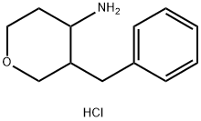 3-Benzyltetrahydro-2H-pyran-4-amine hydrochloride 结构式