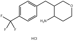 3-(4-(Trifluoromethyl)benzyl)tetrahydro-2H-pyran-4-amine hydrochloride,1956327-37-9,结构式