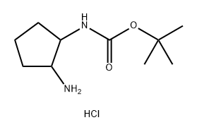 N-(2-AMINOCYCLOPENTYL)-1,1-DIMETHYLETHYL ESTER CARBAMIC ACID HYDROCHLORIDE, 1956354-44-1, 结构式