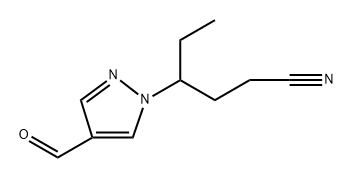 1H-Pyrazole-1-butanenitrile, γ-ethyl-4-formyl- 结构式