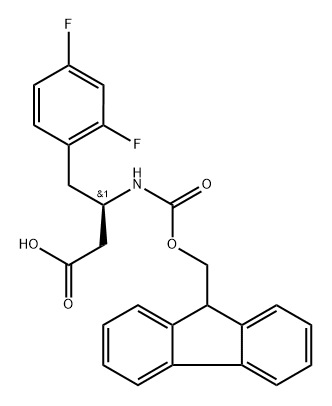 Fmoc-(R)-3-Amino-4-(2,4-Difluorophenyl)-butyric acid 化学構造式
