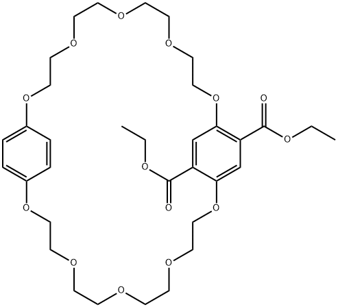 2,5,8,11,14,19,22,25,28,31-Decaoxatricyclo[30.2.2.215,18]octatriaconta-15,16,17,32,34,35-hexaene-16,17-dicarboxylic acid, 16,17-diethyl ester Structure