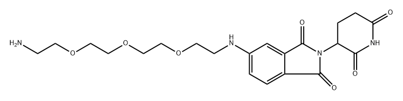 5-((2-(2-(2-(2-aminoethoxy)ethoxy)ethoxy)ethyl)amino)-2-(2,6-dioxopiperidin-3-yl)isoindoline-1,3-dione Struktur