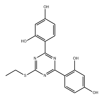 2,4-Bis (2,4-dihydroxyphenyl)-6-ethyl mercaptan -1,3,5-triazine (Appolo-123) 结构式