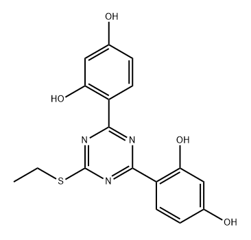 2,4-Bis (2,4-dihydroxyphenyl)-6-ethyl mercaptan -1,3,5-triazine (Appolo-123) Structure