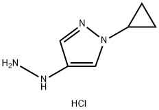 1H-Pyrazole, 1-cyclopropyl-4-hydrazinyl-, hydrochloride (1:1) Structure