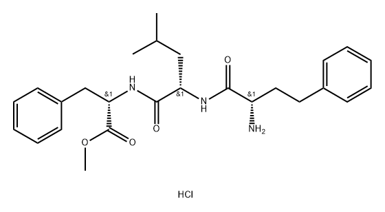 L-Phenylalanine, (αS)-α-aminobenzenebutanoyl-L-leucyl-, methyl ester, hydrochloride (1:1) Structure