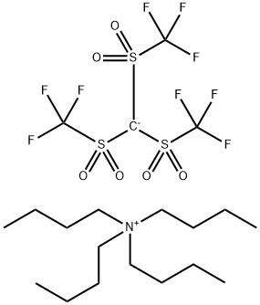 Tetra-n-butyl ammonium tris(trifluoromethyl sulfonyl) methide Struktur