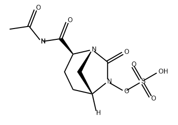 (1R,2S,5R)-2-(acetylcarbamoyl)-7-oxo-1,6-diazabicyclo[3.2.1]octan-6-yl hydrogen sulfate Structure