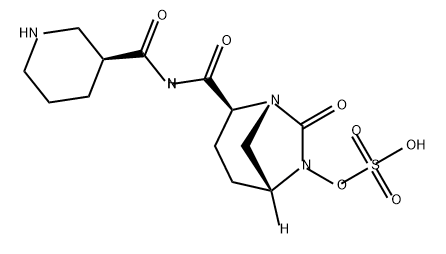 (2S,5R)-7-OXO-N-[(3S)-PIPERIDIN-3-YL-CARBONYL]-6-(SULFOOXY)-1,6-DIAZABICYCLO[3.2.1]OCTANE-2-CARBOXAM, 1972591-66-4, 结构式