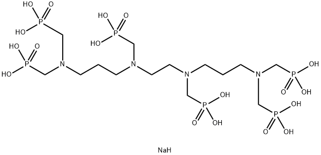 Phosphonic acid, 1,2-ethanediylbis(phosphonomethyl)imino-3,1-propanediylnitrilobis(methylene)tetrakis-, sodium salt Struktur