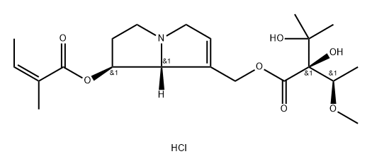 2-Butenoic acid, 2-methyl-, (1S,7aR)-7-[[(2R)-2,3-dihydroxy-2-[(1R)-1-methoxyethyl]-3-methyl-1-oxobutoxy]methyl]-2,3,5,7a-tetrahydro-1H-pyrrolizin-1-yl ester, hydrochloride (1:1), (2Z)-|化合物 T32579