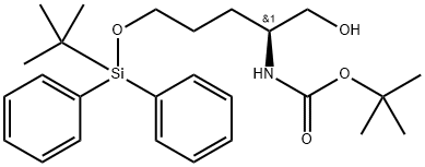 4-(tert-Butyl-diphenyl-silanyloxy)-1-hydroxymethyl-butyl]-carbamic acid tert-butyl ester 结构式
