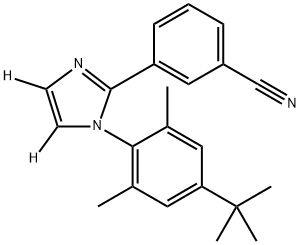 3-(1-(4-(tert-butyl)-2,6-dimethylphenyl)-1H-imidazol-2-yl)benzonitrile Structure