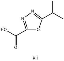 1,3,4-Oxadiazole-2-carboxylic acid, 5-(1-methylethyl)-, potassium salt (1:1) Structure