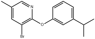 3-Bromo-5-methyl-2-[3-(1-methylethyl)phenoxy]pyridine Structure