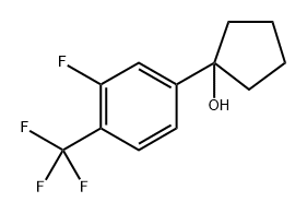 1-(3-fluoro-4-(trifluoromethyl)phenyl)cyclopentanol 化学構造式