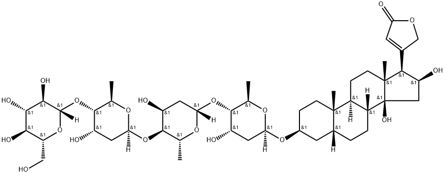 deacetyllanatoside B, 19855-39-1, 结构式