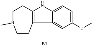 9-Methoxy-3-methyl-1,2,3,4,5,6-hexahydroazepino[4,5-b]indole hydrochloride 化学構造式