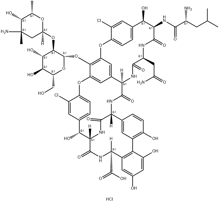 Vancomycin, 56-demethyl-, hydrochloride (1:) 化学構造式