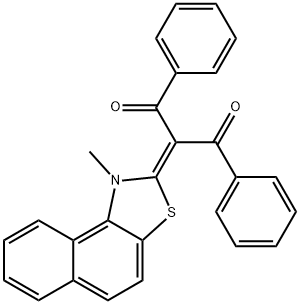 1,3-Propanedione, 2-(1-methylnaphtho[1,2-d]thiazol-2(1H)-ylidene)-1,3-diphenyl-,19878-93-4,结构式