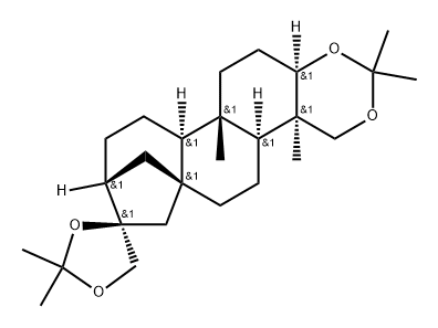 Kaurane-3α,16,17,18-tetrol, cyclic 3,18:16,17-diacetal with acetone, (-)- (8CI),19891-45-3,结构式